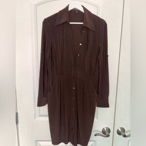 Nine West long sleeve button down dress